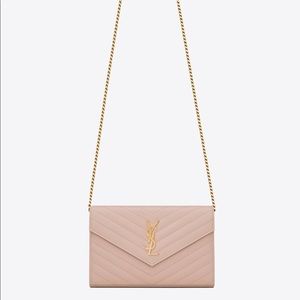 YSL Saint Laurent Cassandre matelasse wallet on chain